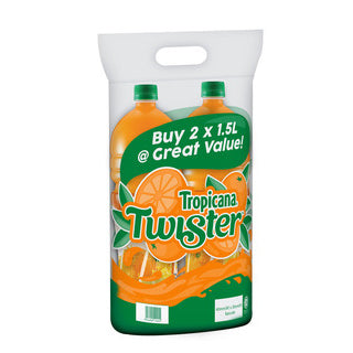 Tropicana Twister Orange Sealed Pet Twin Pack 1.5L