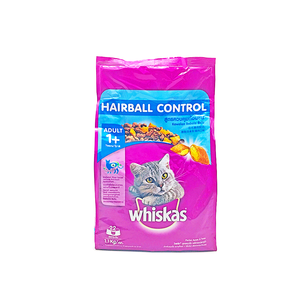 Whiskas Chicken Tuna Hairball Control 1.1Kg BULKY