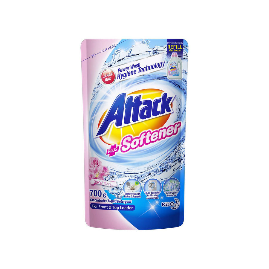Attack Liquid Detergent Plus Softener Refill Pack 700g