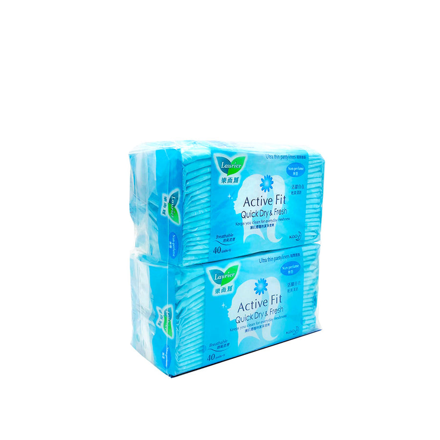 Laurier Pantyliner Active Fit Non Perfume 40's (Twin Pack)