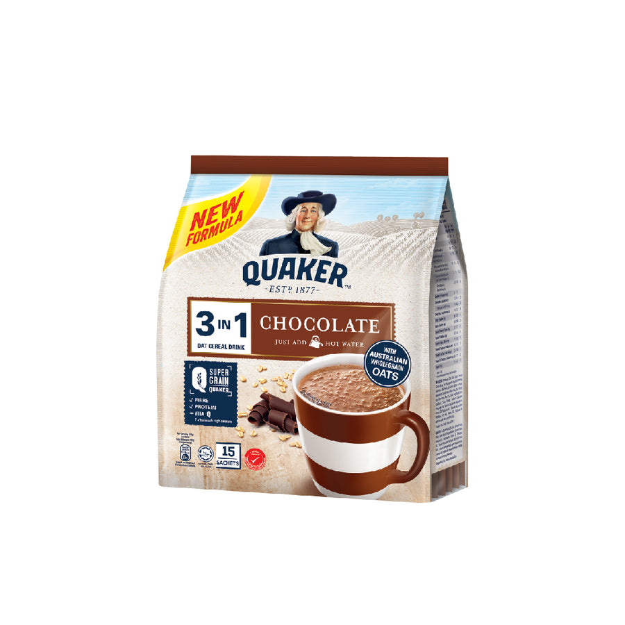 Quaker 3in1 Chocolate 15's x 28g